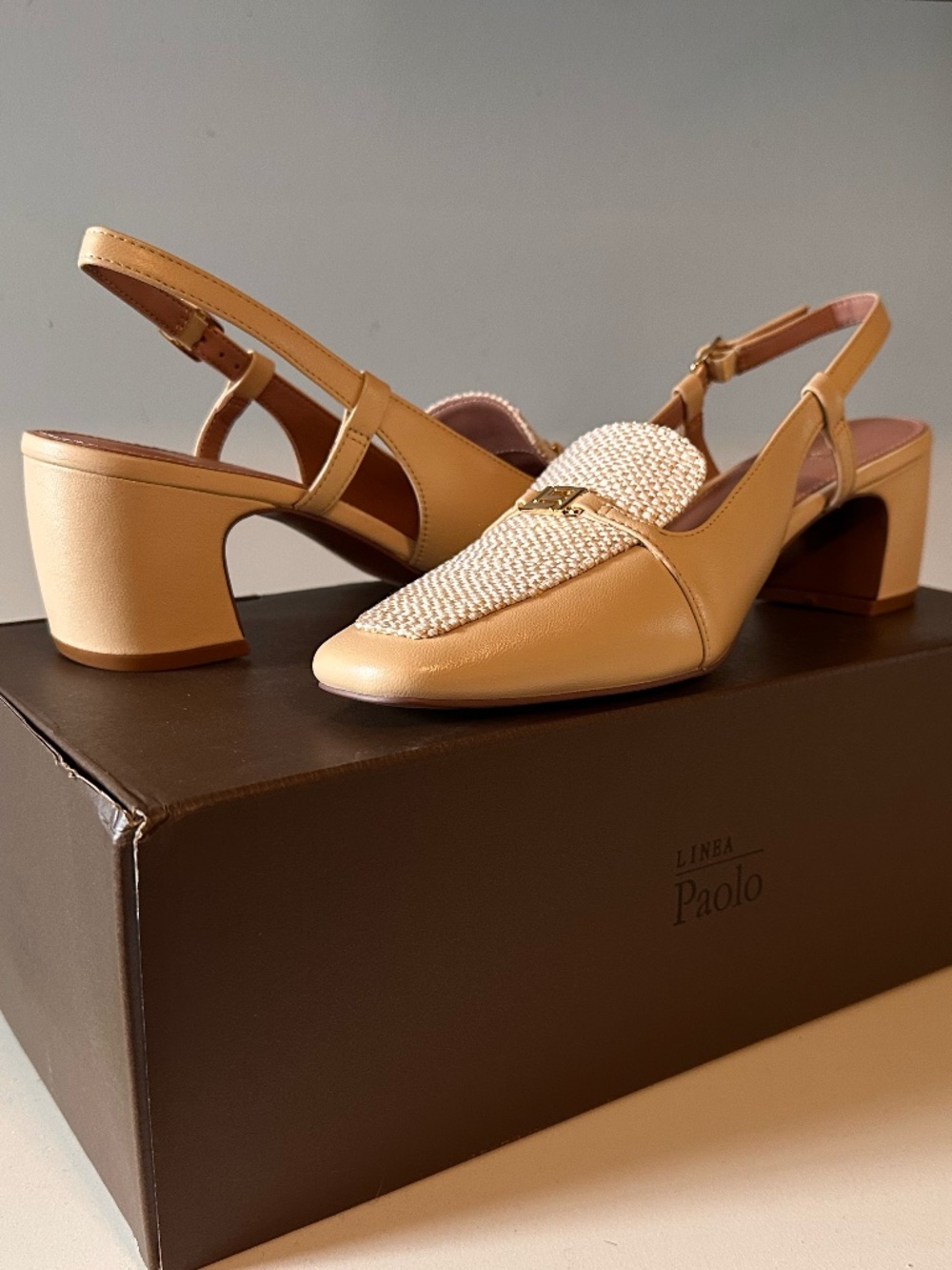 Linea Paolo Cirilla Woven Leather Shoes – Natural Nappa – Size 7.5 Medium